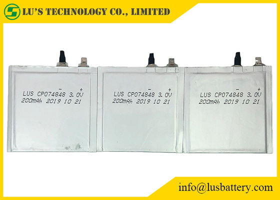 dünne Folien-Batterie 200mah 3V CP074848 ultra für IOT-Lösung