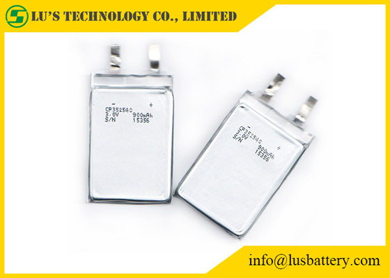 Kundengebundene dünne Lithium-Batterie CP352540 der Anschluss-3.0v 900mah für Zivilfeld