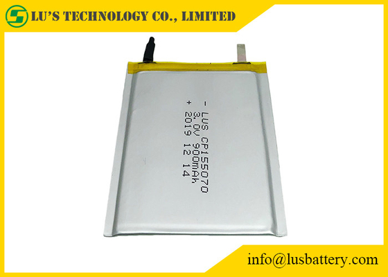 900mah 3 Lithium-Mangan-Batterie der Volt-ultra dünne Batterie-CP155070