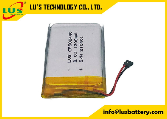 Lithium-Beutel-Zelle CP502440 3.0V Primärlithium-batterie-ultradünne weiche 1200mah CP502440