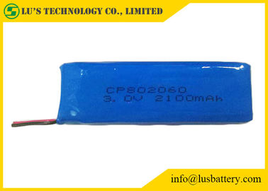 dünne prismatische flache Batterien Limno2 3.0v 2100mah Lithium-Batterie-CP802060