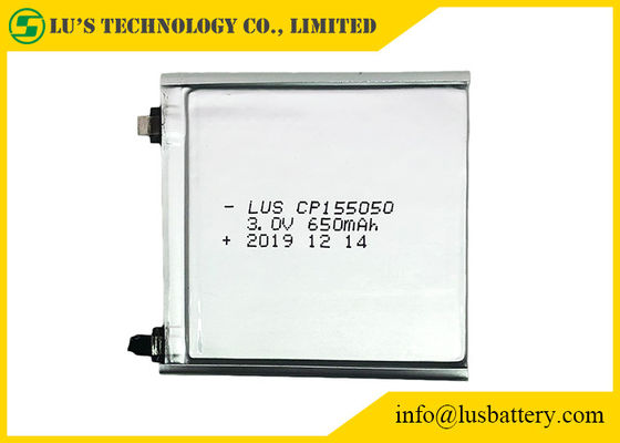 dünne Zelle Batterien 3v Cp155050 650mah limno2 für SMT-PWB