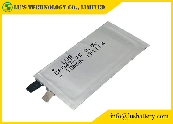 Nicht wiederaufladbare prismatische Limno2 Batterie 3.0V 30mAh CP042345 für Schlüssel