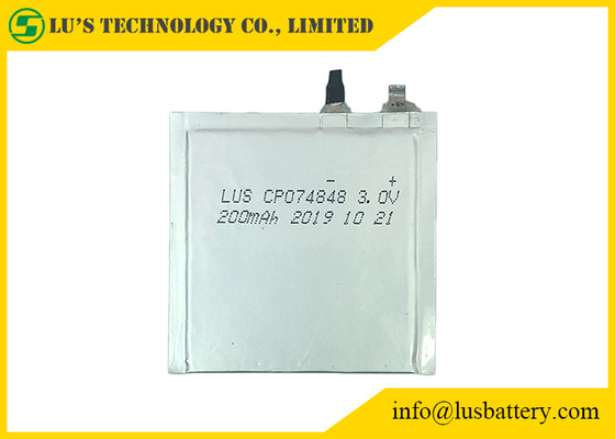 Super dünne Lithium-Batterie CP074848 hohen Temperatur IOT LiMnO2 der Batterie-3V 200mAh