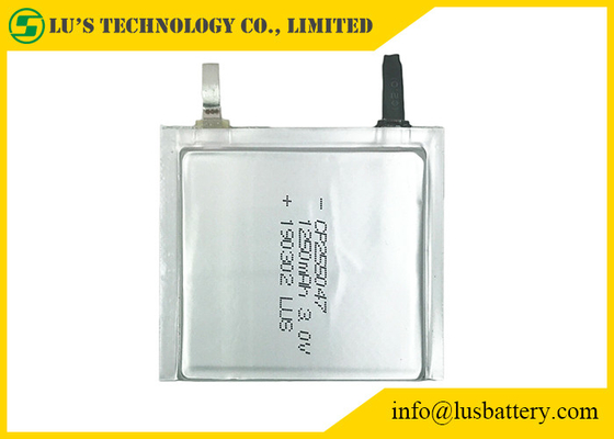 Weiche LiMnO2 Batterie CP255047 3.0v 1250mAh fertigte Anschlüsse für Ausweis besonders an