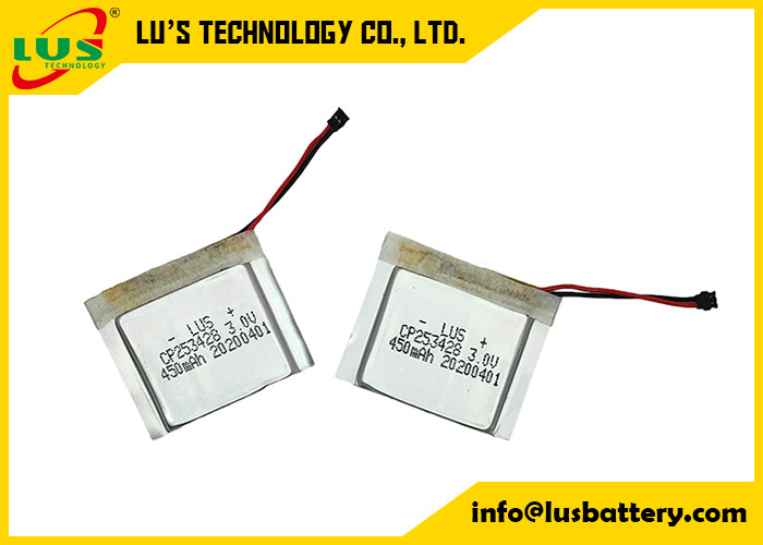 Flaches dünnes CP253428 mit Lithium Ion Non Rechargeable Cell des Verbindungsstück-3 des Volt-450mah