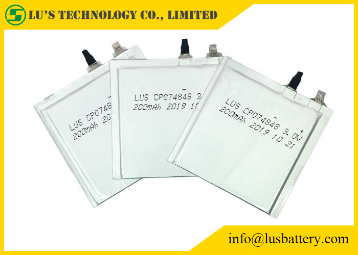 Beutel-Zelle CP074848 verdünnen ultra Batterie 200mah 3,0 Volt für elektronisches Regal Lables