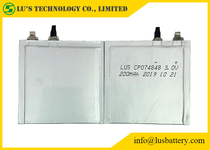Beutel-Zelle CP074848 verdünnen ultra Batterie 200mah 3,0 Volt für elektronisches Regal Lables