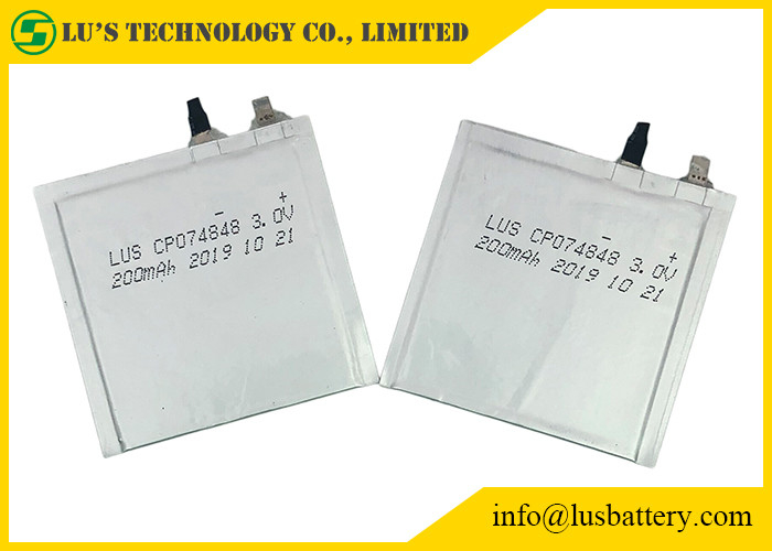 Beutel-Zelle CP074848 verdünnen ultra Batterie 200mah 3,0 Volt für elektronisches Regal Lables