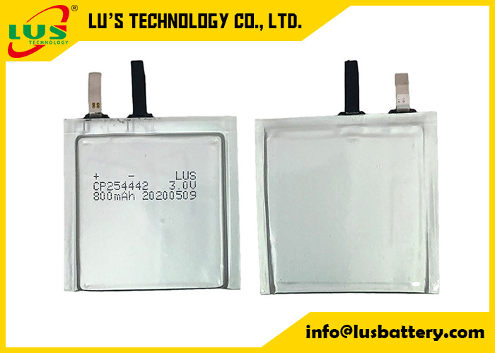 Ultra dünne Batterie 3.0V LiMnO2 Batterie-CP254442 800mah Lipo für RFID-Verschluss-Gerät