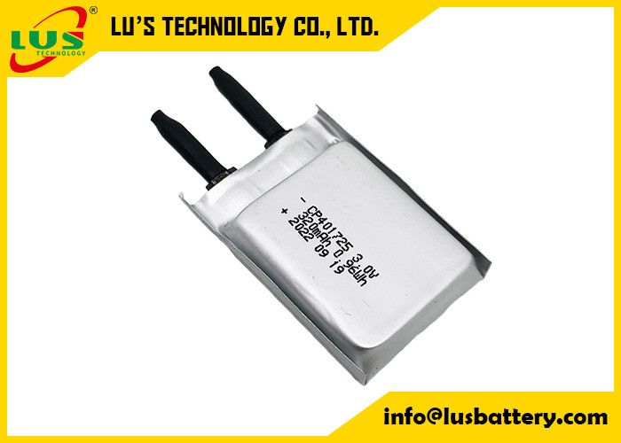 3.0V nehmen dünne flexible Batterie CP401725 320mah ultra Batteires für Chipkarten ab