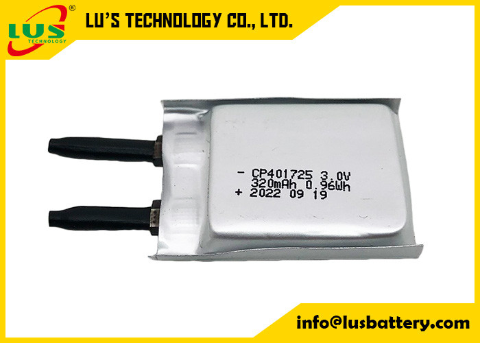 3.0V nehmen dünne flexible Batterie CP401725 320mah ultra Batteires für Chipkarten ab