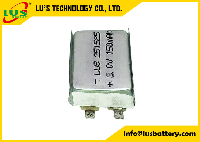 Beutel-Zellen-PTC-Sicherheit CP251525 hohe Rate Battery 3.0v 150mah Limno2 für Karten-Anwendungen