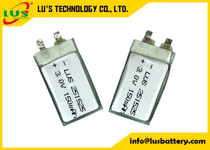Beutel-Zellen-PTC-Sicherheit CP251525 hohe Rate Battery 3.0v 150mah Limno2 für Karten-Anwendungen