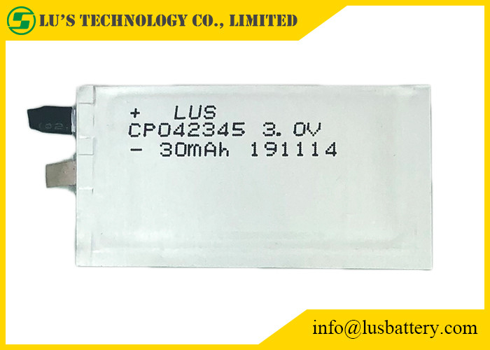 RFID-Batterie-ultra dünne Zelle CP042345 für Batterie der Chipkartelithium-batterien 3.0v 35mah limno2