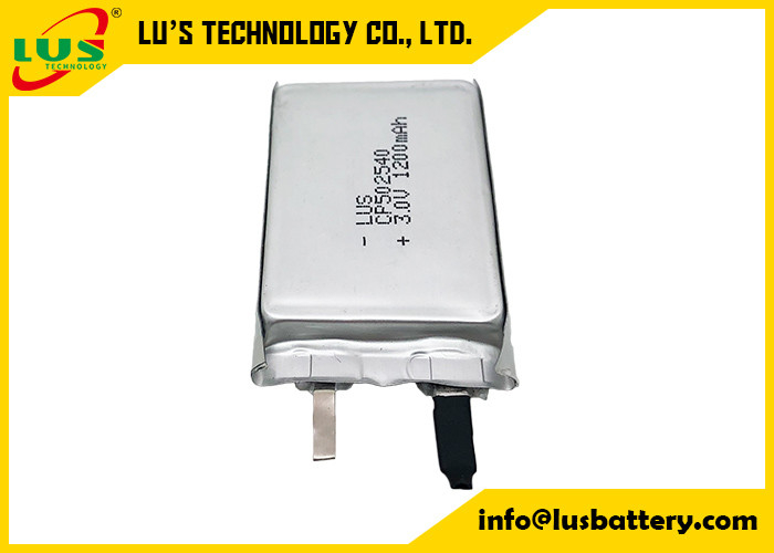 Nicht wiederaufladbare CP502540 Dünnfolie Li-Ionenbatterie 3V 1200mAh CF502540 Dünnfolie Primär Lithiumbatterie