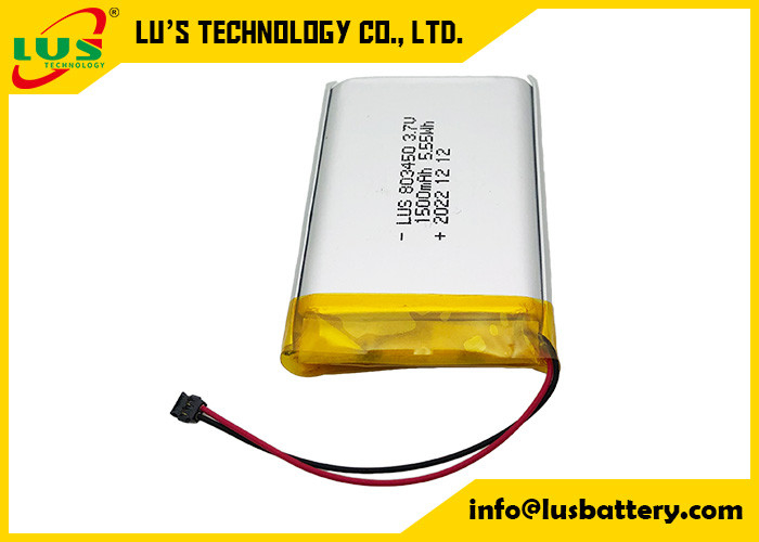 Lithium-Polymer-Batterie 1500mAh 5.55Wh LP803450 1500mAh 3.7V Wiederaufladbare Li-Polymer-Batterie LP803450