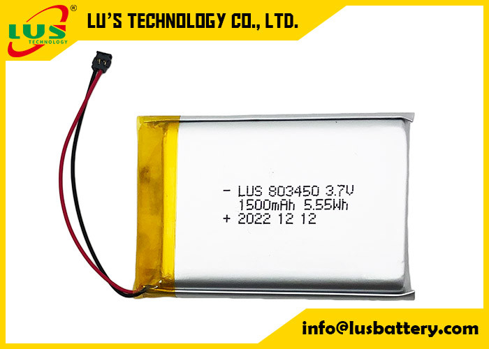 Lithium-Polymer-Batterie 1500mAh 5.55Wh LP803450 1500mAh 3.7V Wiederaufladbare Li-Polymer-Batterie LP803450