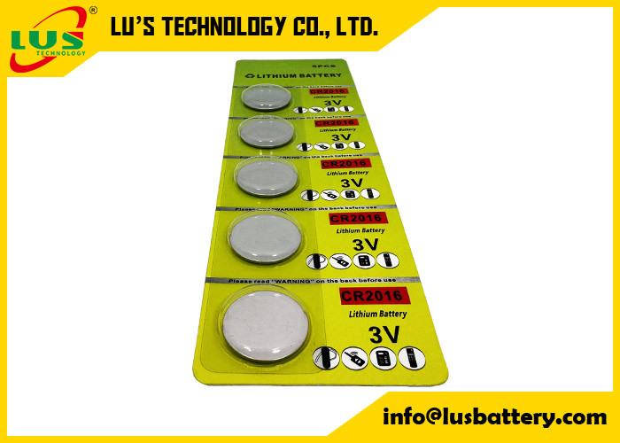 Lithium Button Cell CR2016 Lieferungen 3V Lithium Coin Cell Batterie CR2016 5 Stück Blistcard Pack