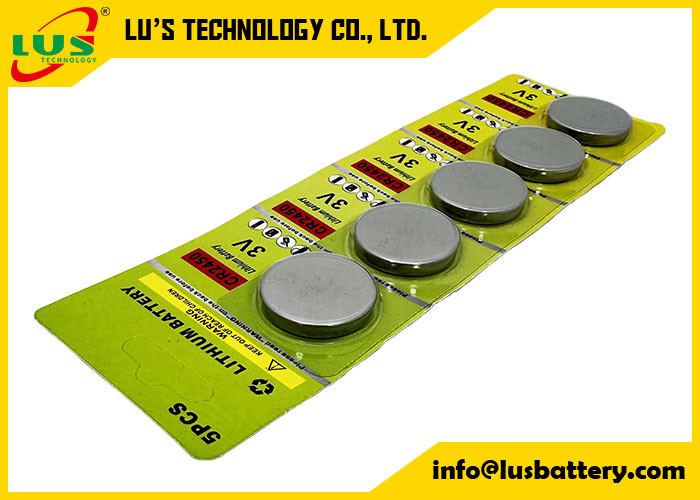 CR2450 Lithiumbatterie 3v ECR2450 Batterien für ESL Lithium-Münzenzellenbatterie CR2450 in Zellkarte (5 PCs Pack)