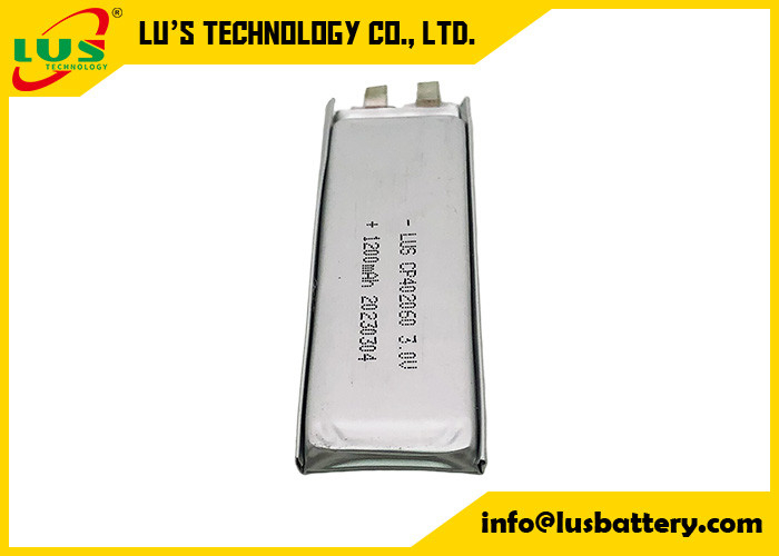 dünne flexible Limno2-Batterie CP402060 3,0 Volt 1200mah für CMOS-Lithium-Nichtwiederladbare 3V-Batterien