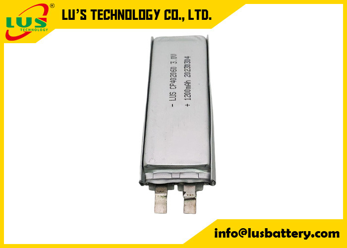 dünne flexible Limno2-Batterie CP402060 3,0 Volt 1200mah für CMOS-Lithium-Nichtwiederladbare 3V-Batterien