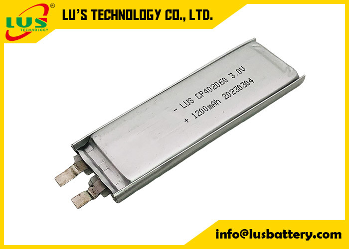 dünne flexible Limno2-Batterie CP402060 3,0 Volt 1200mah für CMOS-Lithium-Nichtwiederladbare 3V-Batterien
