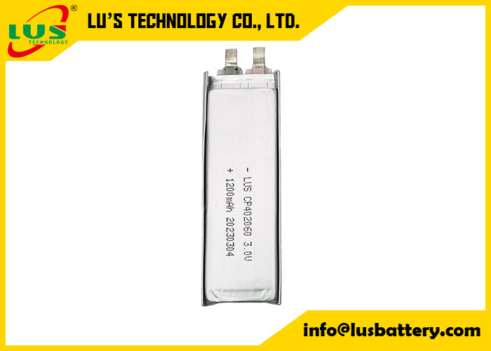 dünne flexible Limno2-Batterie CP402060 3,0 Volt 1200mah für CMOS-Lithium-Nichtwiederladbare 3V-Batterien
