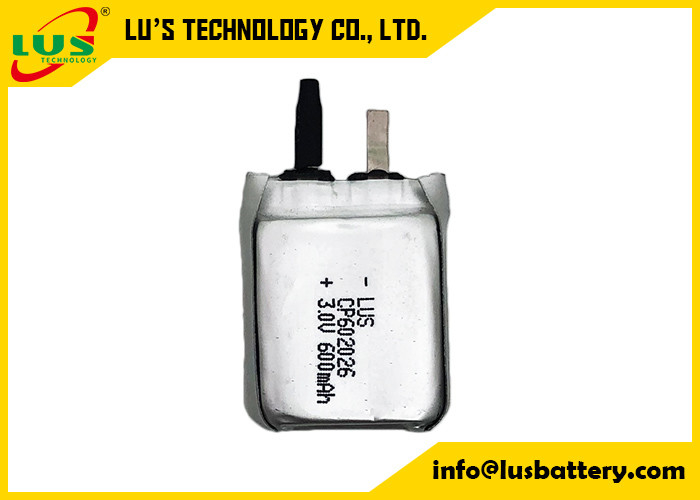 3v 600mah nicht wiederaufladbare Limno2-Batterie ultra dünne cp602026 Batterie LI-MnO2 CP602026 600MAH CP-Zelle
