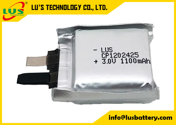 Prismatische dünne Batterie CP1202425 Nicht wiederaufladbare Primärbatterie 3,0 Volt 1100mah Polymer Lithiumzelle nicht wiederaufladbar