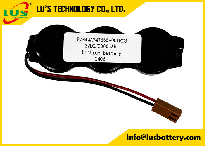 P/N44A747665-001R03 3VDC 3000mah Lithiumbatterie CR2477-3P Münzzzellbatteriepaket OEM