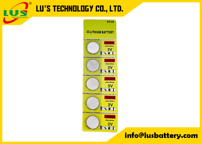 3V Lithium-Münzenzellen-Batterien CR2025 Fernbatterien 5-pack IEC-CR2025 Lithium-Batterie