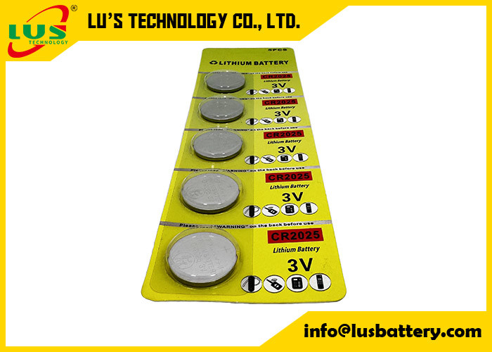 3V Lithium-Münzenzellen-Batterien CR2025 Fernbatterien 5-pack IEC-CR2025 Lithium-Batterie