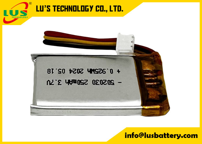 3.7V wiederaufladbare Batterie 502030 Li Polymer Batterie LP502030 3.7V 250mAh dünne wiederaufladbare Zelle