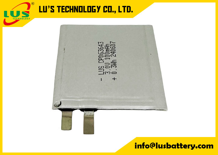 CP063643 3,0 Volt 100mAh Kleine Lithiumbatterie 3V CP063643 Ultraschmale Batterie für IoT/RFID