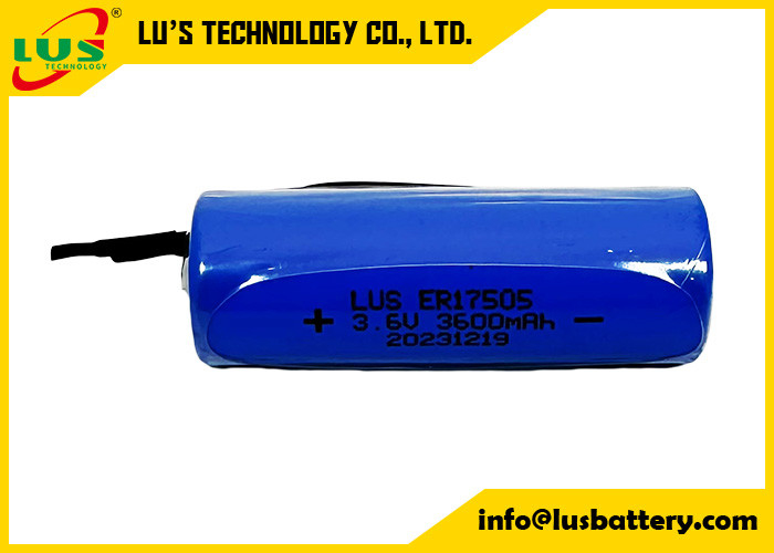Nicht wiederaufladbare Batterie 3600mAh 3,6 Volt ER17505 Lithium Thionylchlorid Batterie kundenspezifische Endgeräte