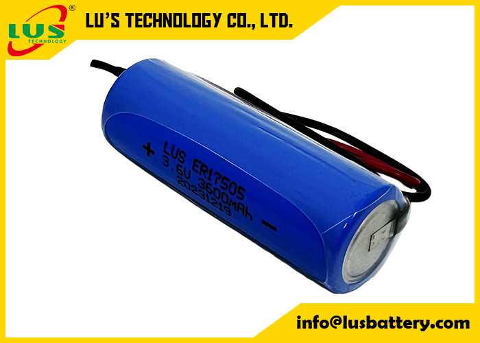 Nicht wiederaufladbare Batterie 3600mAh 3,6 Volt ER17505 Lithium Thionylchlorid Batterie kundenspezifische Endgeräte