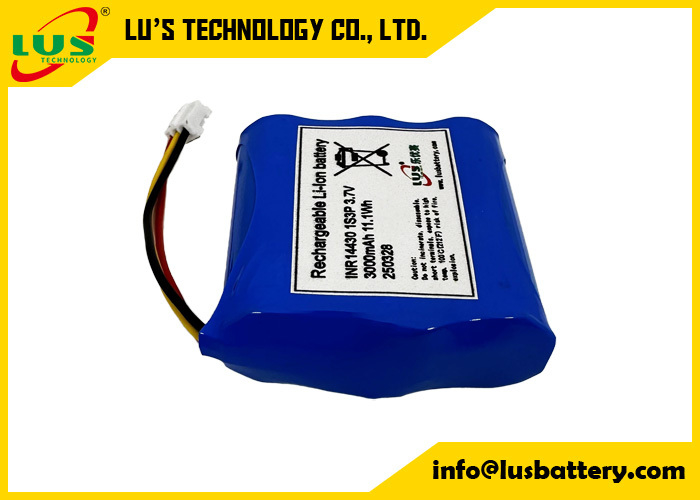 INR14430 3,7V 3000mAh Lithium-Ionen-Akku 1S3P wiederaufladbarer Li-Ion-Akkupack kundenspezifisch