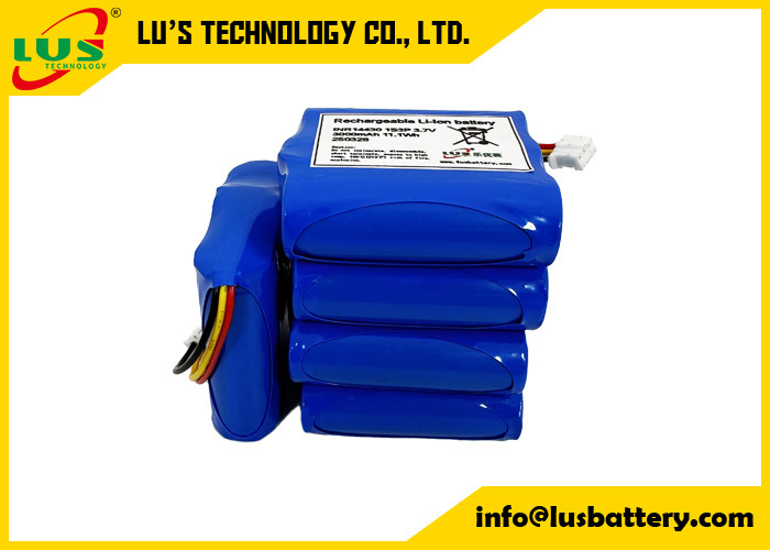 INR14430 3,7V 3000mAh Lithium-Ionen-Akku 1S3P wiederaufladbarer Li-Ion-Akkupack kundenspezifisch
