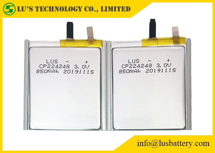 dünne Batterie LimnO2 CP224248 3.0v 850mah Zellfür Bluetooth-Umbauten