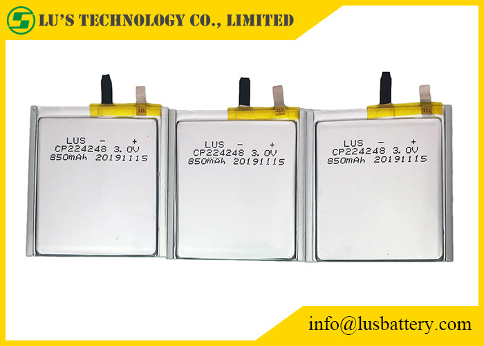 dünne Batterie LimnO2 CP224248 3.0v 850mah Zellfür Bluetooth-Umbauten