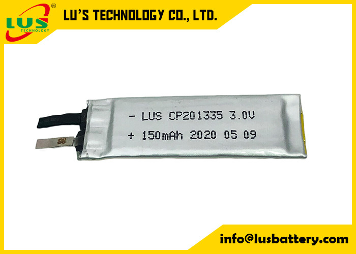 Kundenspezifische flexible Lithium-Batterie CP201335 der Anschluss-3.0V 150mAh LiMnO2 für Umbauten