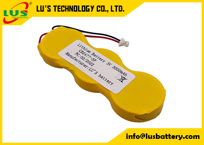 Knopf-Zellbatterie-Satz CR2477 3p 3v 3000mah parallel zu Draht-Verbindungsstücken